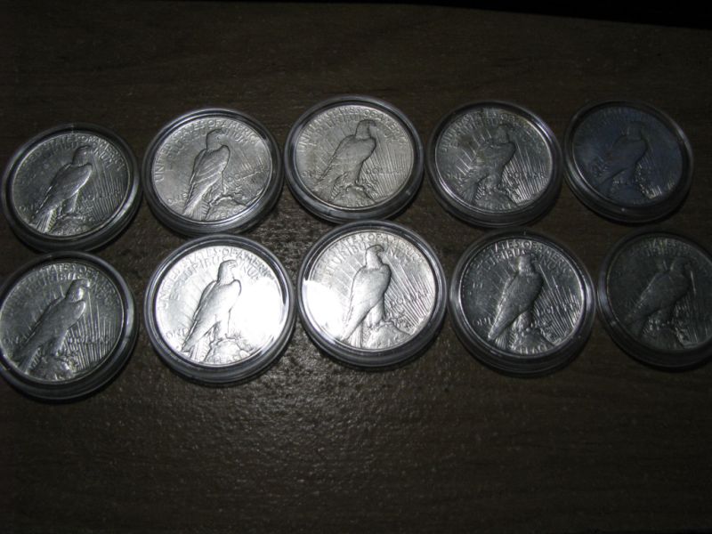 Peace-Dollars,-Lot-Of-10
